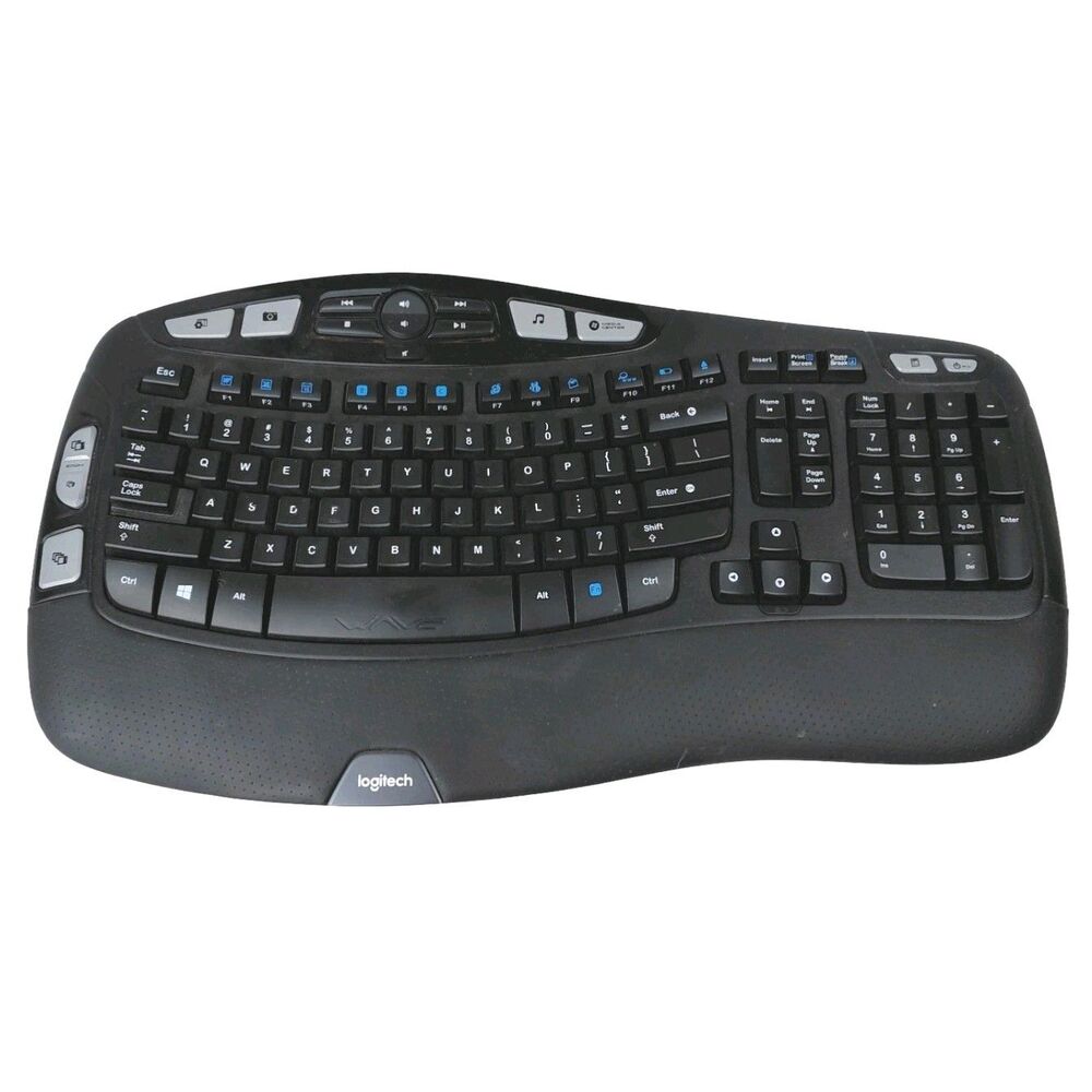 Logitech K350 Wave Wireless Keyboard -  No USB Connector Tested Working